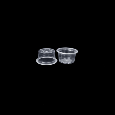 Cốc đựng nước sốt bằng nhựa trong suốt OEM ODM Chống rò rỉ màu đen dùng một lần cho tương ớt Souffle