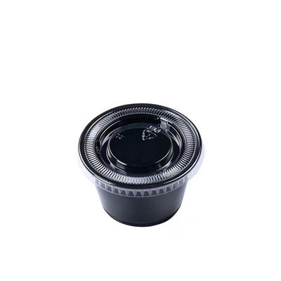 Màu đen Nắp PET 1.5OZ Tách nước sốt dùng một lần