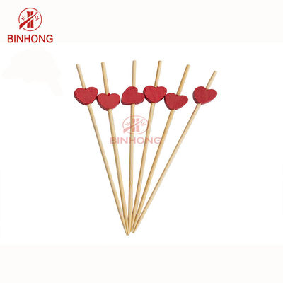 Đầu trái tim đầy màu sắc 18cm Lựa chọn thực phẩm bằng tre cho trái cây