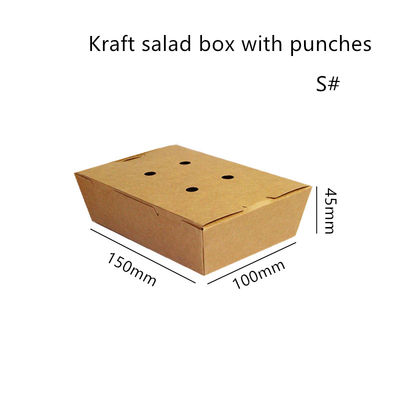 Salad Giấy Kraft Mang đi Hộp Microwavable Dùng một lần với Đục