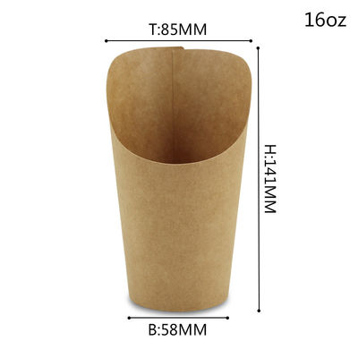 Cốc giấy Kraft dùng một mặt dùng một lần cho khoai tây chiên chiên