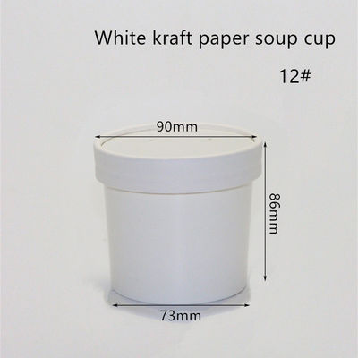 12oz 16oz 320gsm Giấy Kraft trắng Hộp đựng Eco Takeaway