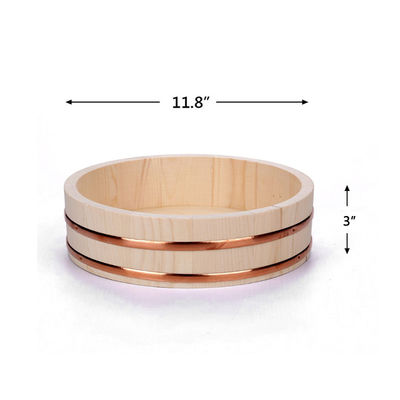 Đường kính 39cm gỗ thông trắng Bát trộn cơm bằng gỗ Hangiri