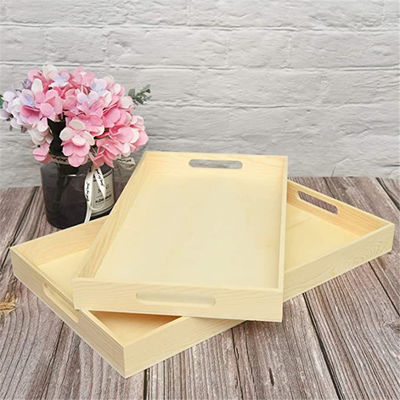 Khay phục vụ bằng gỗ Sushi bền vững lồng nhau có tay cầm