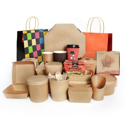 Hộp ăn trưa dùng một lần Giấy tráng giấy Nhà hàng cấp thực phẩm tùy chỉnh Hộp Bento
