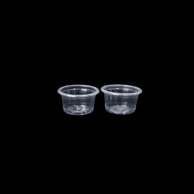Cốc đựng nước sốt bằng nhựa trong suốt OEM ODM Chống rò rỉ màu đen dùng một lần cho tương ớt Souffle