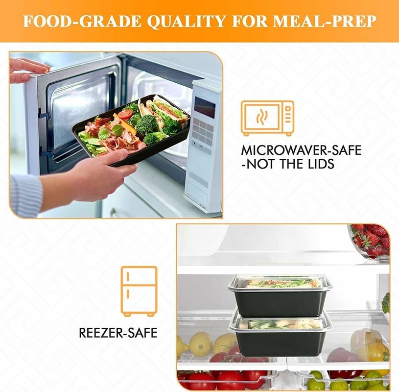 Microwavable Take Out Pp Hộp đựng thực phẩm bằng nhựa dùng một lần có nắp đậy