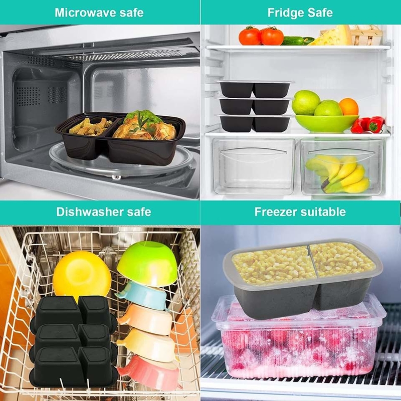 Microwavable Take Out Pp Hộp đựng thực phẩm bằng nhựa dùng một lần có nắp đậy