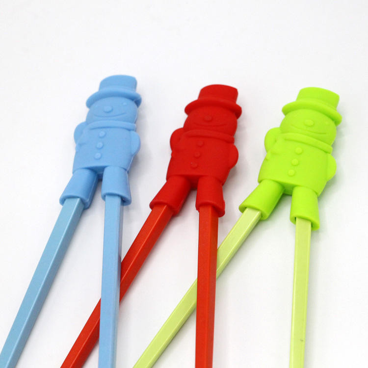 Phim Hoạt Hình Người Tuyết Hình Flatware Silicone Đũa Giữ Đầu Đũa Cho Trẻ Em