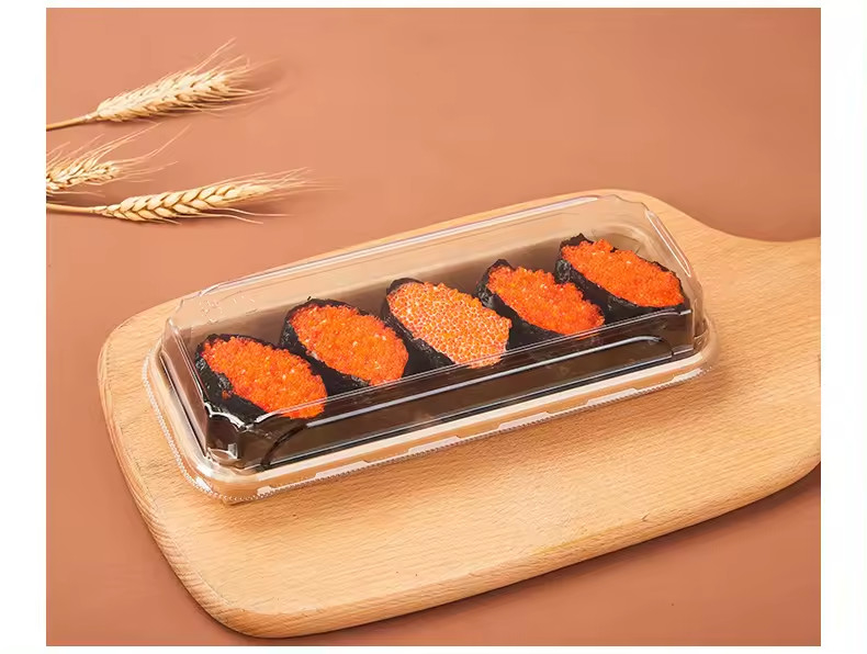 Thẻ Sushi có thể phân hủy Thùng chứa Sushi giấy tái chế với thùng đựng bánh nắp