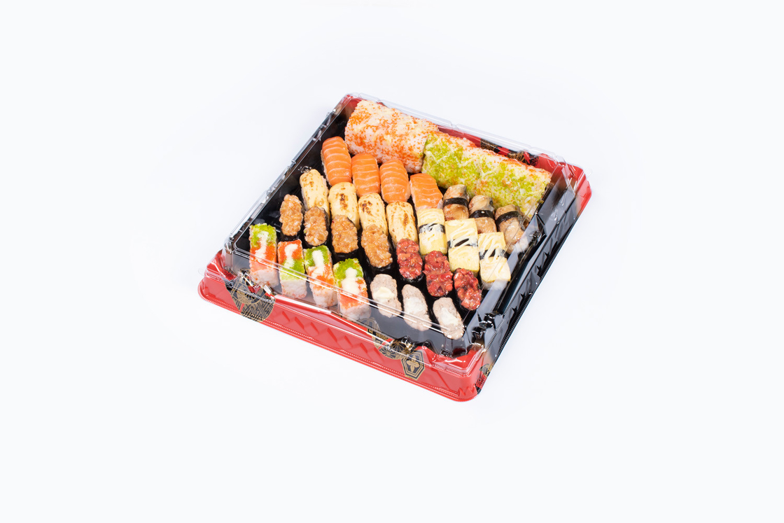 Sushi Hộp bánh mỳ minh bạch Buffet Thẻ Thẻ bánh ngọt với nắp rõ ràng Thẻ đĩa dùng một lần
