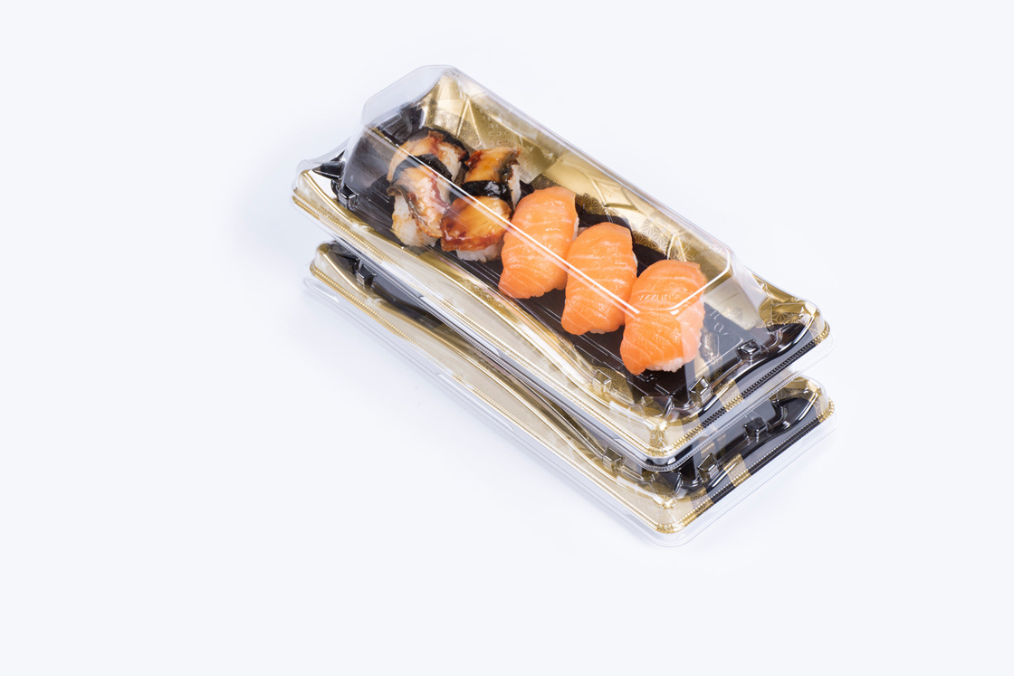 Thùng chứa sushi dùng một lần với nắp Quảng trường Thùng chứa thực phẩm mang ra khay sushi