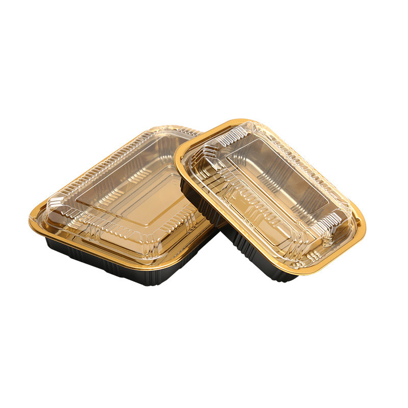 Hộp sushi Nhật Bản dùng một lần hộp đóng gói nhựa vàng với nắp hộp sushi cao cấp bento được sản xuất bởi các nhà sản xuất