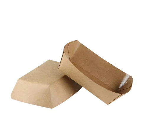 In tùy chỉnh Biodegradable hình con thuyền French Fry Container Takoyaki Tray Paper Box