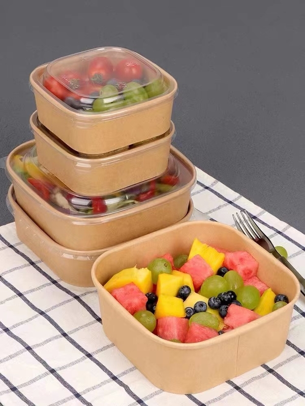 Kraft một lần sử dụng Custom Color Bowl Take Away Paper Lunch Box Food Container