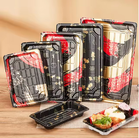 Sushi Box Blister Plastic Tray 00-11 Bao bì một lần dùng Sandwich Box với nắp rõ ràng