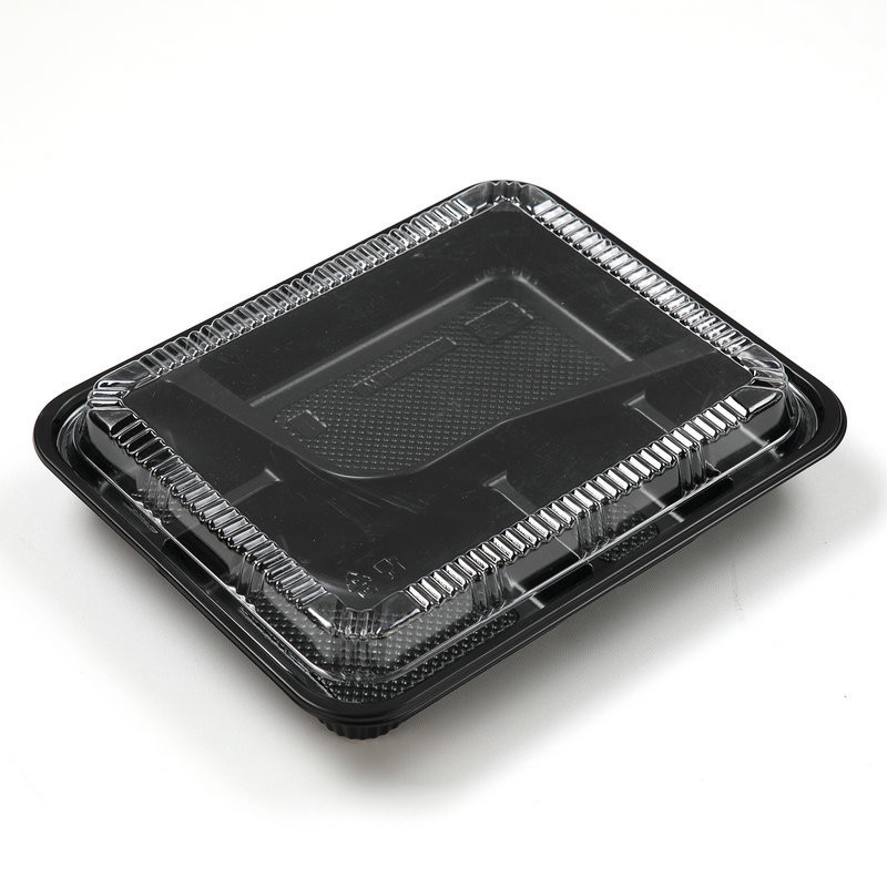 Sushi Box Takeaway Thẻ dùng một lần với nắp chia ra hộp ăn trưa thực phẩm để đóng gói