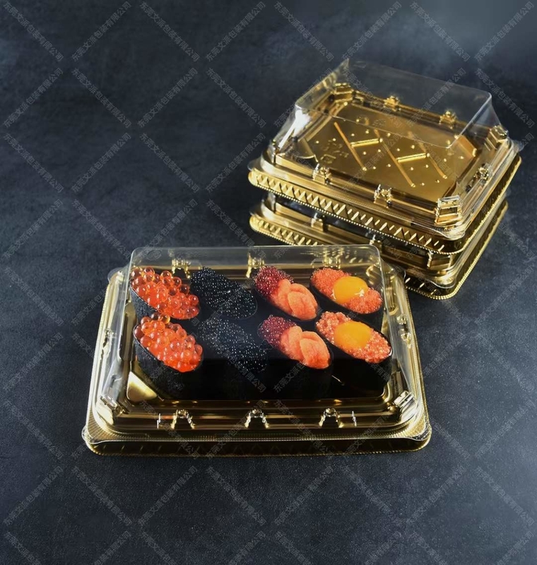Hộp sushi truyền thống của Nhật Bản trong nhựa để phục vụ thực phẩm và trái cây