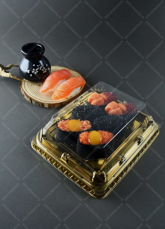 Hộp sushi truyền thống của Nhật Bản trong nhựa để phục vụ thực phẩm và trái cây