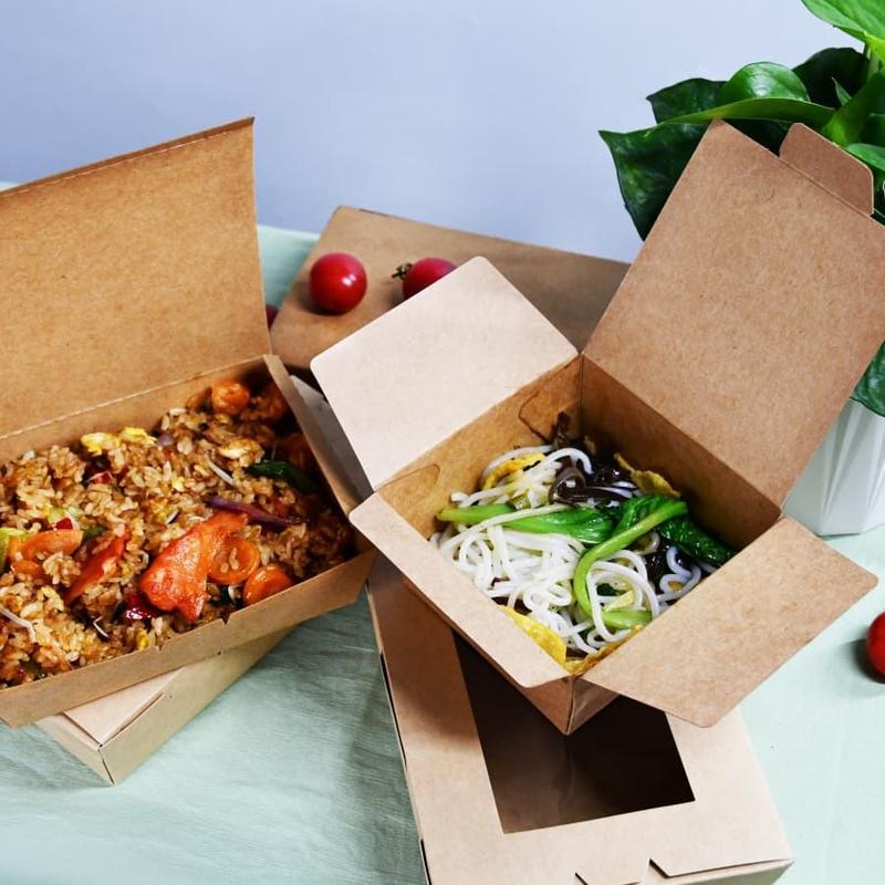 Hộp đóng gói giấy kraft cho thực phẩm, hộp thực phẩm dùng một lần tùy chỉnh thân thiện với môi trường cho bao bì đồ ăn