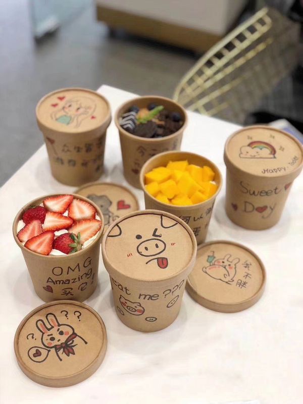 Hộp đựng giấy Kraft tròn 32oz Eco Takeaway