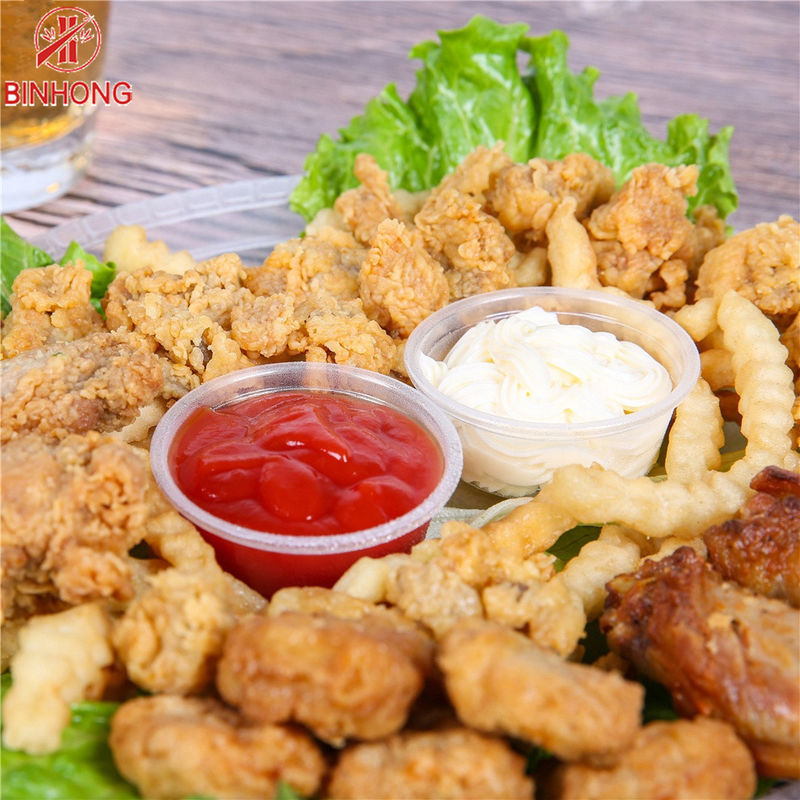 Cốc nhựa dùng một lần 0,5OZ tròn nhỏ để chấm nước sốt