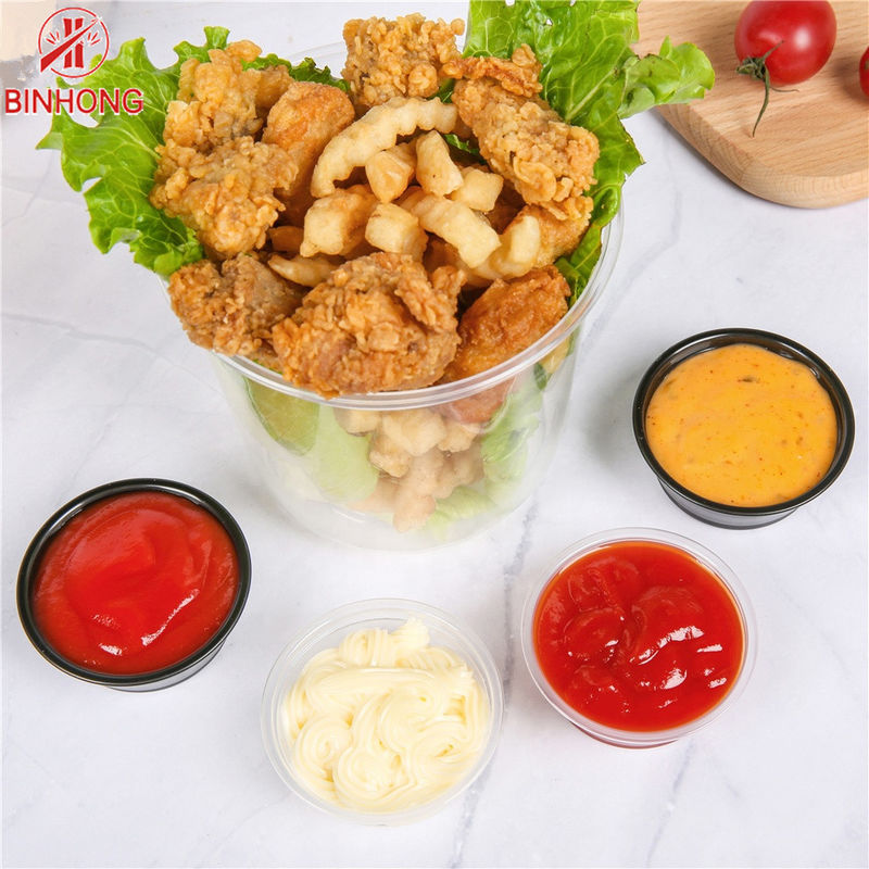 Cốc nhựa dùng một lần 0,5OZ tròn nhỏ để chấm nước sốt