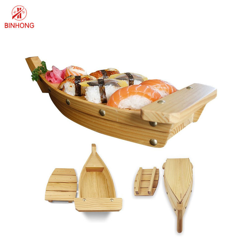 100% Tre Tự nhiên Khay Thuyền Sushi cho Nhà hàng