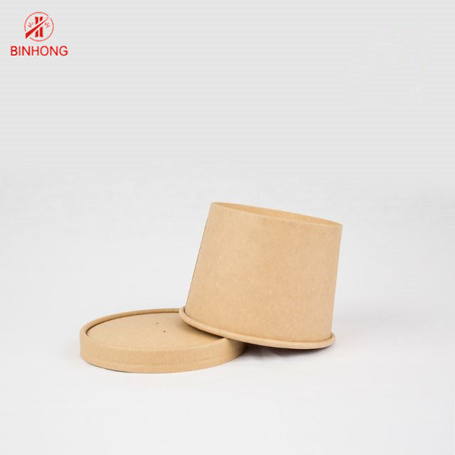 Thân thiện với môi trường Hộp đựng giấy dùng một lần 16oz có nắp