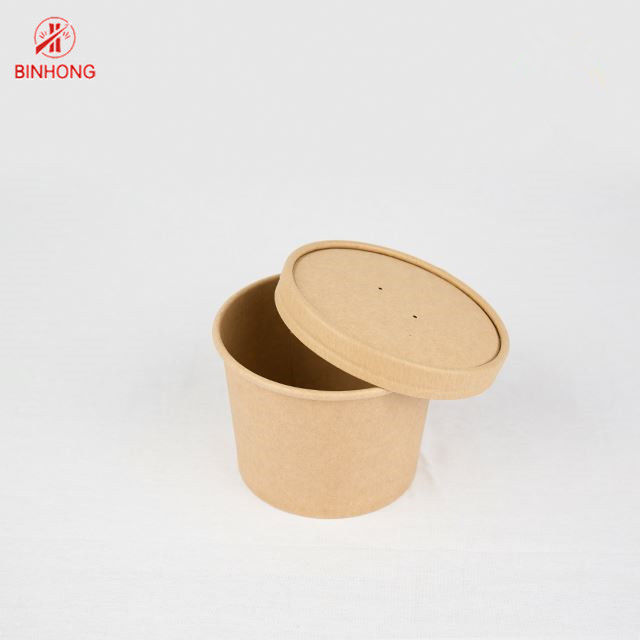 Thân thiện với môi trường Hộp đựng giấy dùng một lần 16oz có nắp