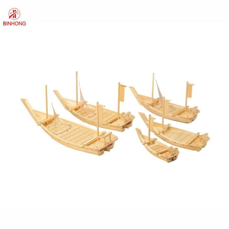 Logo Laser bền vững Thuyền Sushi bằng tre 50cm