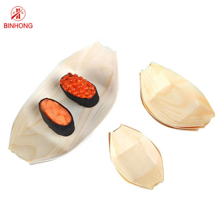 Khay Thuyền Sushi bằng gỗ cao cấp dùng một lần 24,5 * 12,5cm