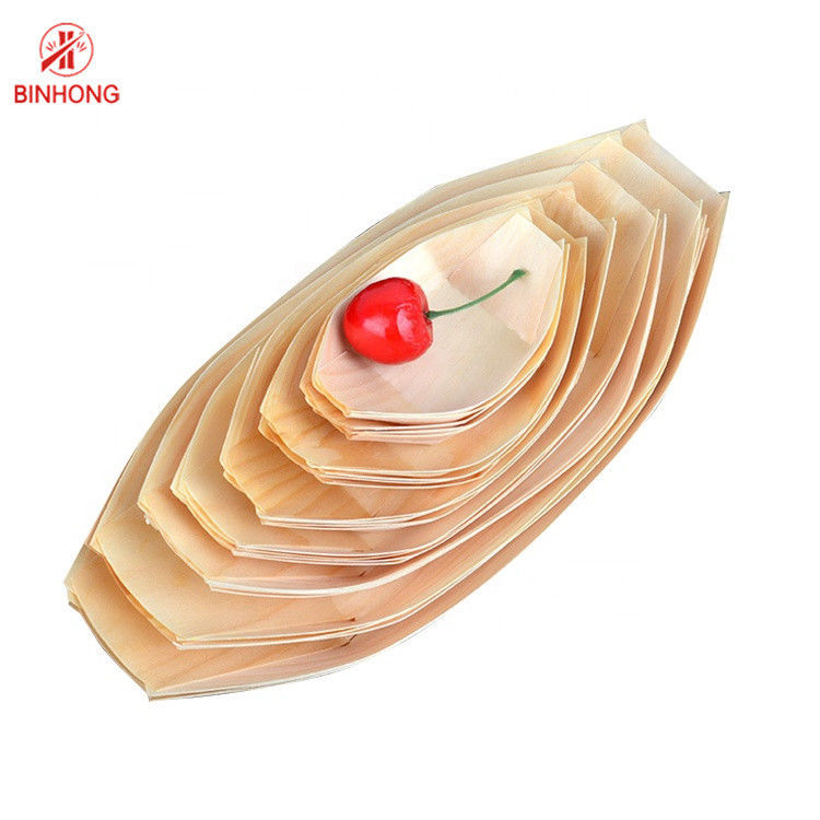 Khay Thuyền Sushi bằng gỗ cao cấp dùng một lần 24,5 * 12,5cm