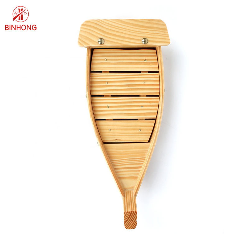 Thân thiện với người dùng Khay phục vụ Thuyền Sushi bằng gỗ 100cm