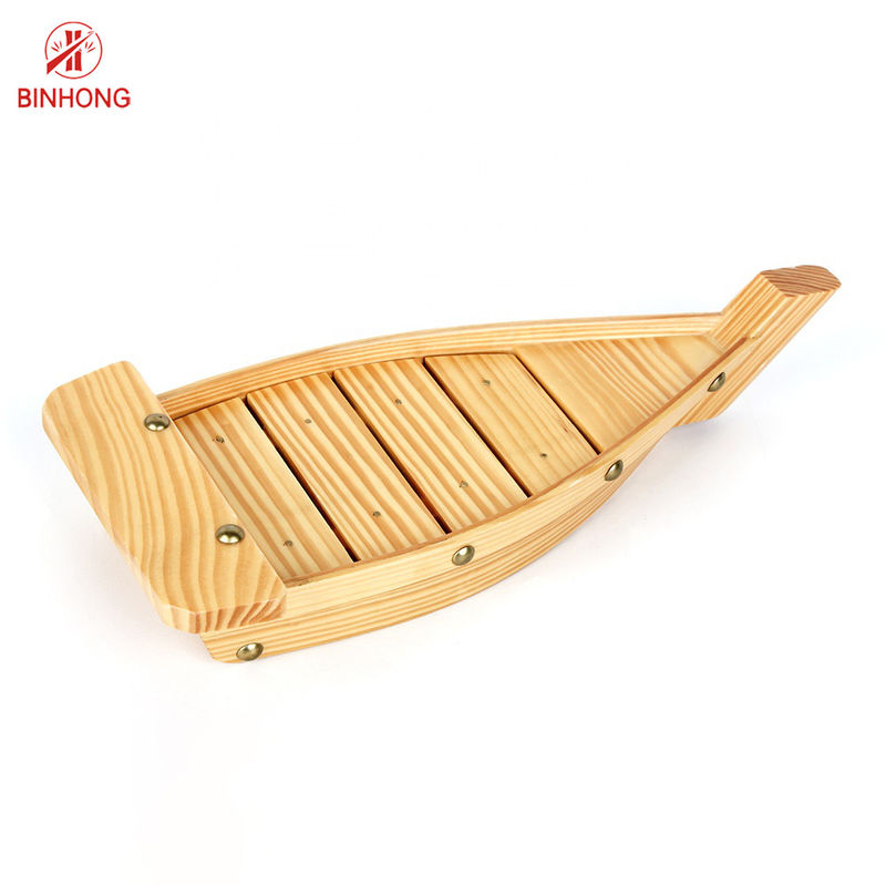 Thân thiện với người dùng Khay phục vụ Thuyền Sushi bằng gỗ 100cm