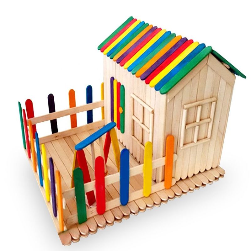 Poplar 4,5Inch Coloured Popsicle Sticks cho đồ thủ công tự làm