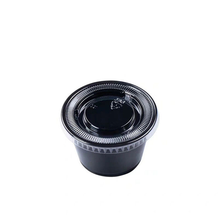 Màu đen Nắp PET 1.5OZ Tách nước sốt dùng một lần