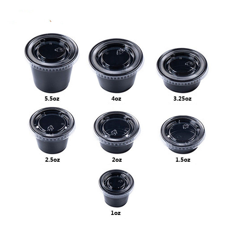 Rõ ràng nhựa nhỏ dùng một lần nước sốt cốc chống rò rỉ có nắp