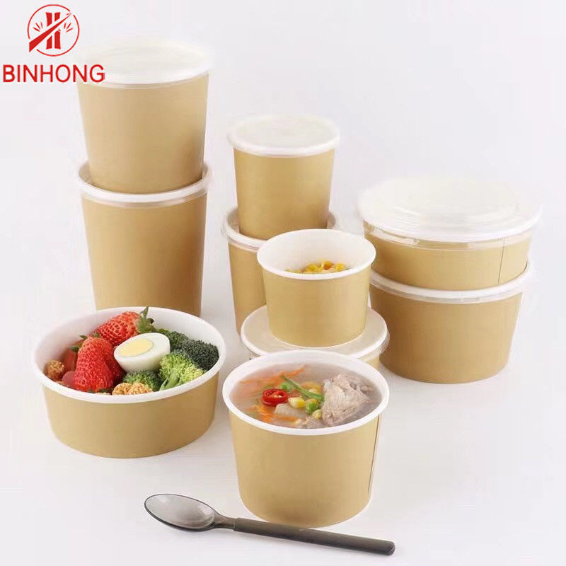 Hộp đựng giấy Kraft tròn 32oz Eco Takeaway