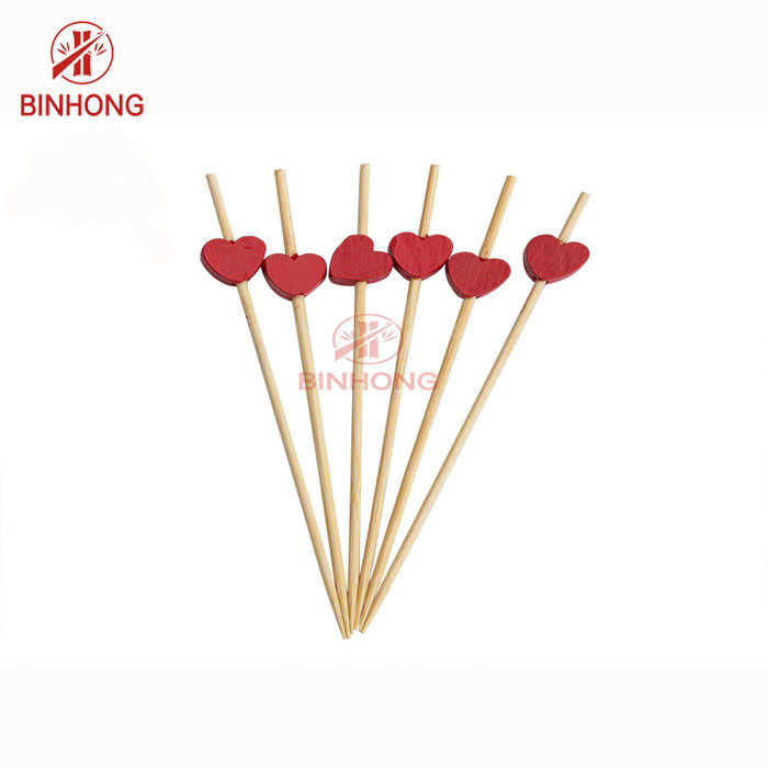 Đầu trái tim đầy màu sắc 18cm Lựa chọn thực phẩm bằng tre cho trái cây