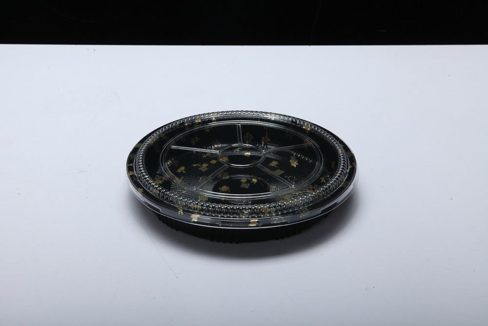 Hộp khay nhựa dùng một lần, khay sushi tròn, khay đựng thức ăn mang đi
