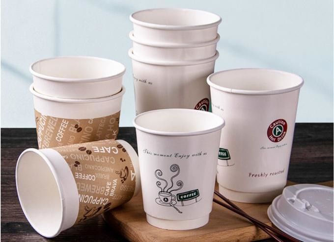 ISO9001 Giấy Kraft hai lớp Cốc uống cà phê 16oz cho quán cà phê