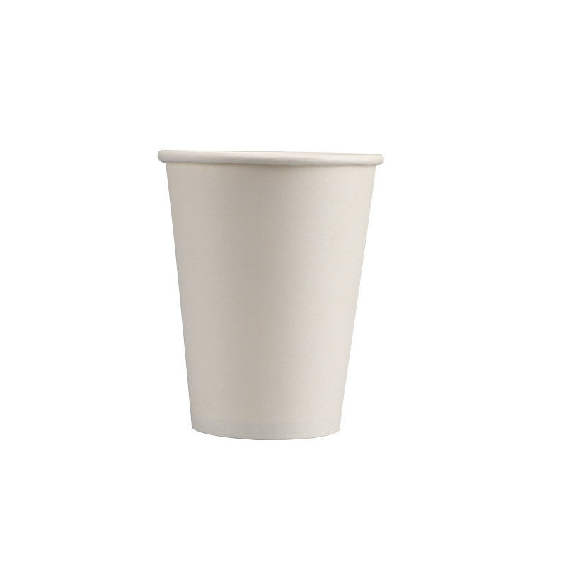 12oz 60mm Đáy tường đơn Cà phê trắng Cốc giấy dùng một lần Có thể phân hủy sinh học