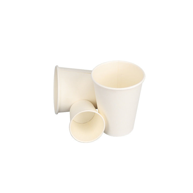 12oz 60mm Đáy tường đơn Cà phê trắng Cốc giấy dùng một lần Có thể phân hủy sinh học