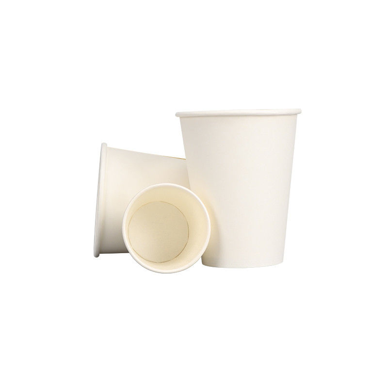 12oz 60mm Đáy tường đơn Cà phê trắng Cốc giấy dùng một lần Có thể phân hủy sinh học