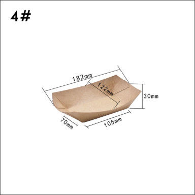 100 280 530ml Hộp đựng thuyền giấy Kraft cho hoa gạo gà