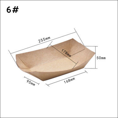 100 280 530ml Hộp đựng thuyền giấy Kraft cho hoa gạo gà