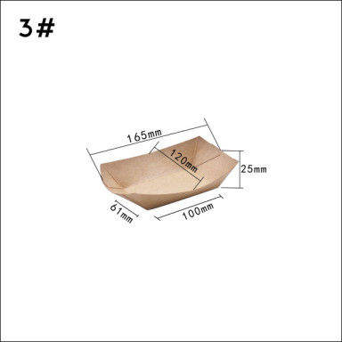 100 280 530ml Hộp đựng thuyền giấy Kraft cho hoa gạo gà