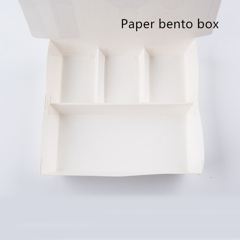 Giấy Kraft hình chữ nhật Hộp mang đi có thể phân hủy dùng một lần với nắp PET