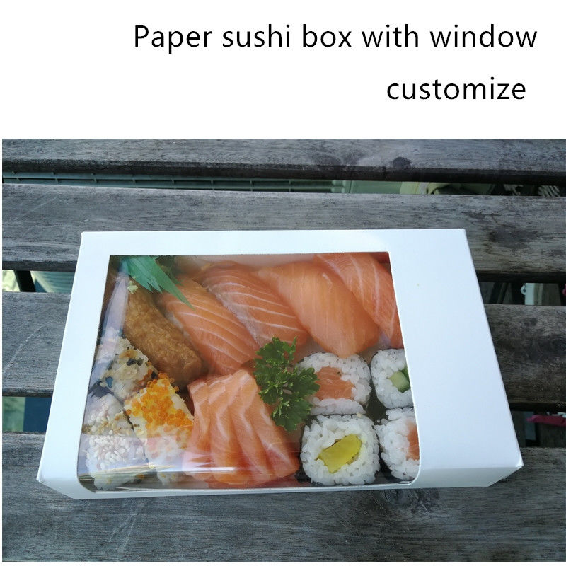 Hộp giấy Kraft Sushi dùng một lần có cửa sổ rõ ràng ISO9001